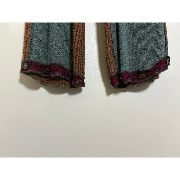 Look Boho Patchwork Raw Seam Multi-pattern Multi-fabric Size 1 Top Pant Set - Picture 6 of 10